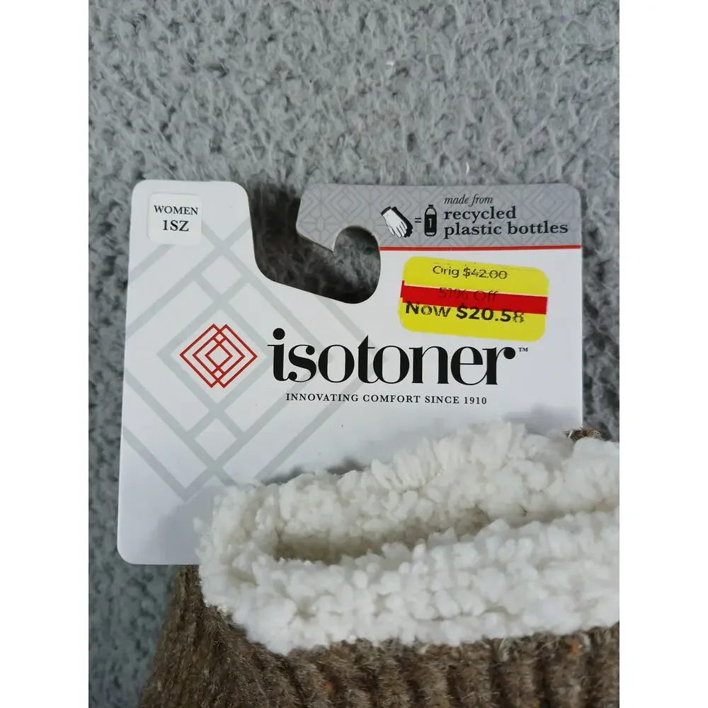 NEW Isotoner Gloves Womens One Size Oatmeal Lined A405K2